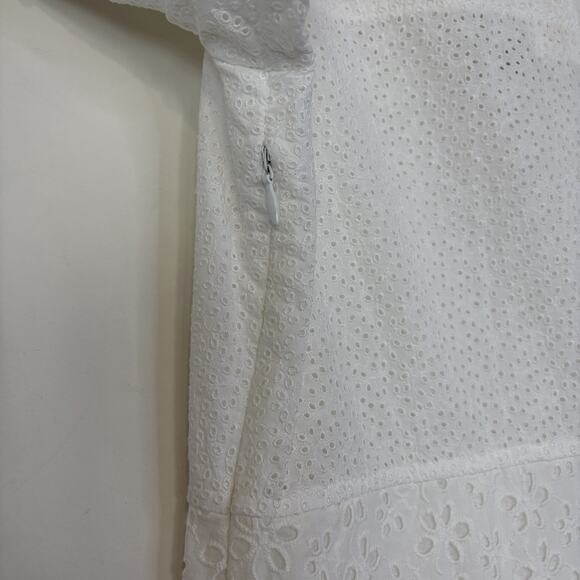Tory Burch Patchwork Eyelet Dress Size 6 New Ivory White Classic Timeless - Picture 14 of 16